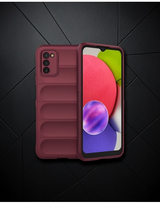 Samsung Galaxy A03s Kılıf Optimum Silikon - Bordo