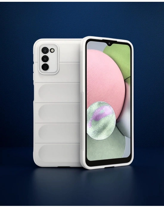 Samsung Galaxy A03s Kılıf Optimum Silikon - Krem