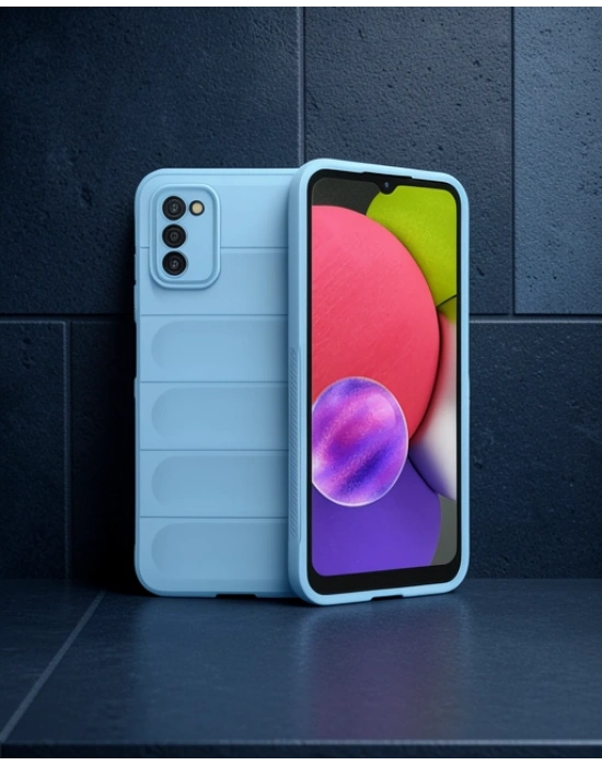 Samsung Galaxy A03s Kılıf Optimum Silikon - Sky Blue
