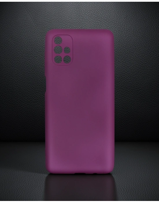 Samsung Galaxy M51 Kılıf First Silikon - Mürdüm