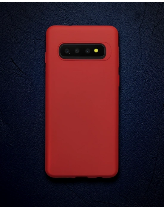 Samsung Galaxy S10 Plus Kılıf First Silikon - Bordo