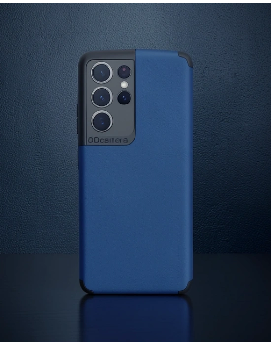 Samsung Galaxy S21 Ultra Kılıf Loop Deri Silikon - Lacivert