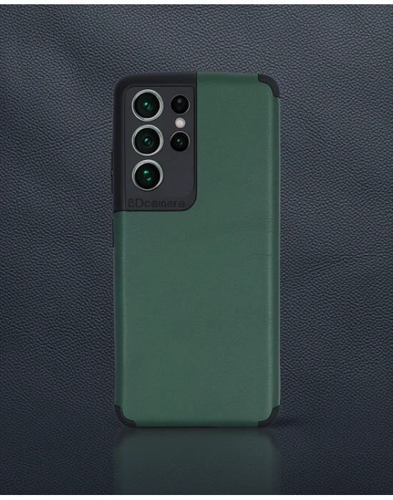 Samsung Galaxy S21 Ultra Kılıf Loop Deri Silikon - Yeşil