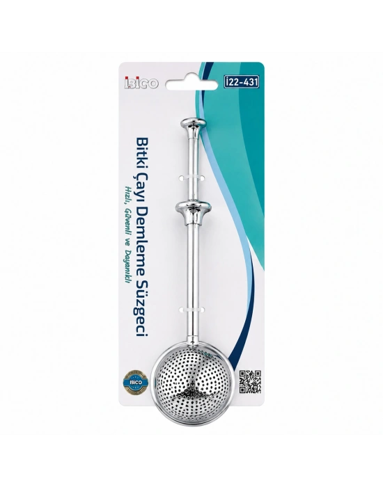 Saplı Paslanmaz Çelik Bitki Çay Demleme Süzgeç (Çap 5 cm)