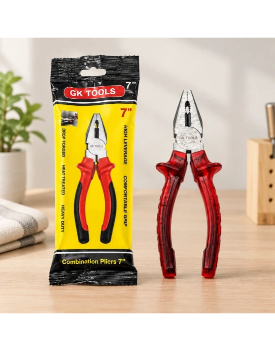Saplı Pense 180 mm (7) Kırmızı Şeffaf