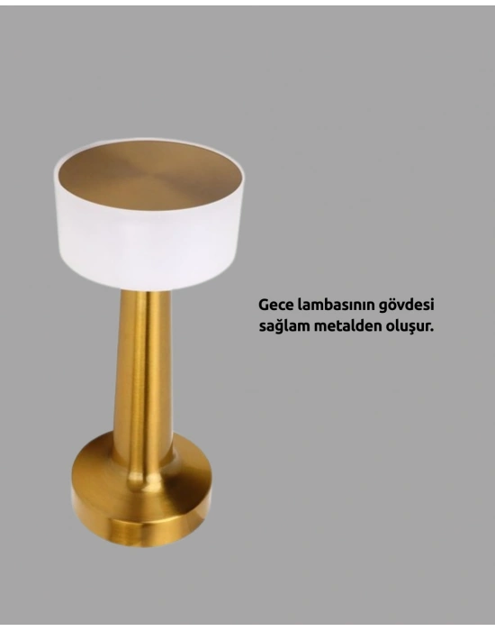Şarj Edilebilir LED Masa Lambası USB Girişli, Metal Yapı