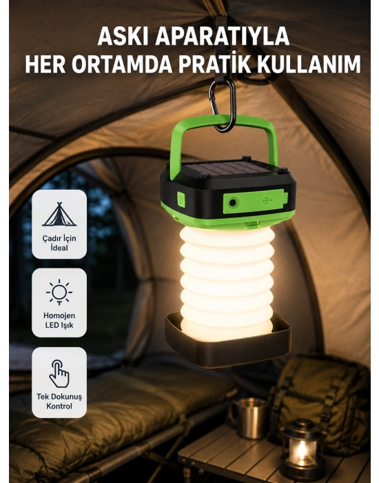 Şarjlı LED Lamba – Dokunmatik Sensörlü, 3 Kademeli Parlaklık