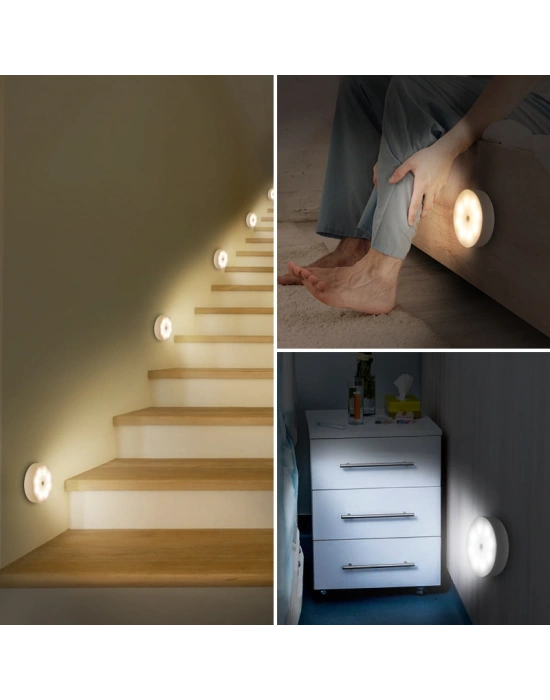 Şarjlı Sensörlü Gece LED Lambası
