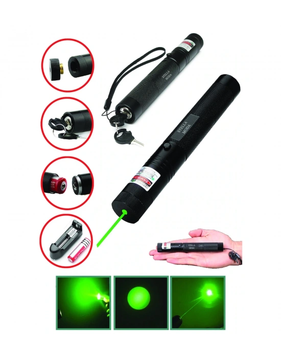 Şarjlı Yeşil Lazer Pointer 100 Mw