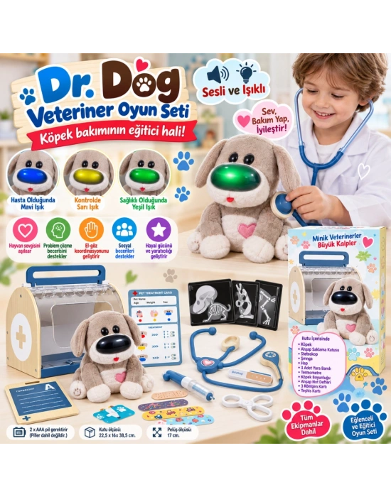 Sesli ve Işıklı Dr.Dog Veteriner Oyun Seti