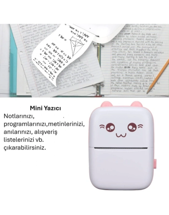 Sevimli Mini Taşınabilir Yazıcı Printer