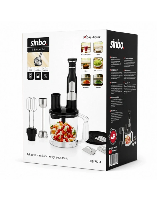 Sinbo El Multi Blender Seti - 2 Litre Hazneli - Paslanmaz Çelik Bıçaklı