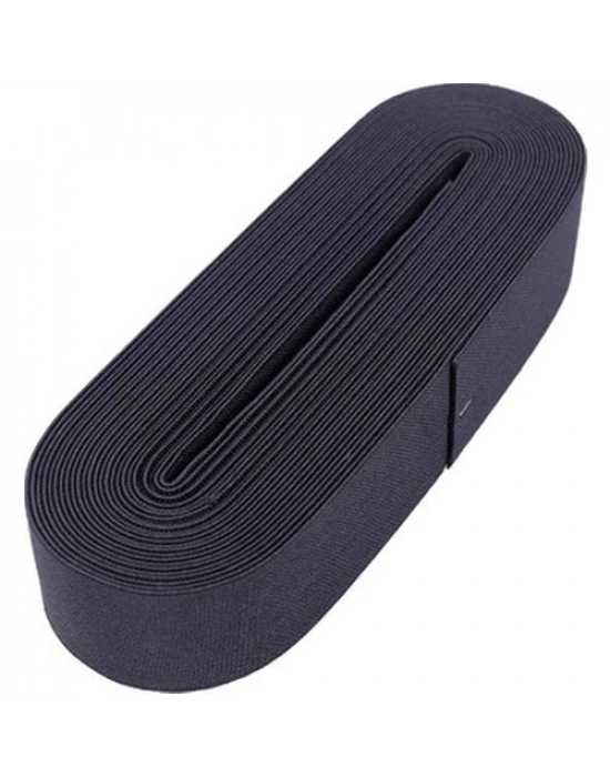 Siyah - 4CM Paça Lastik Yassı Geniş 10MT.