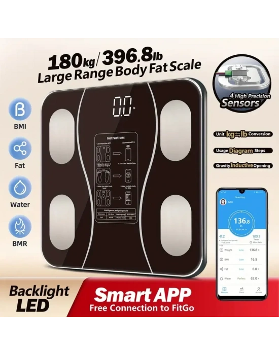 Siyah Akıllı Dijital Baskül FS-550