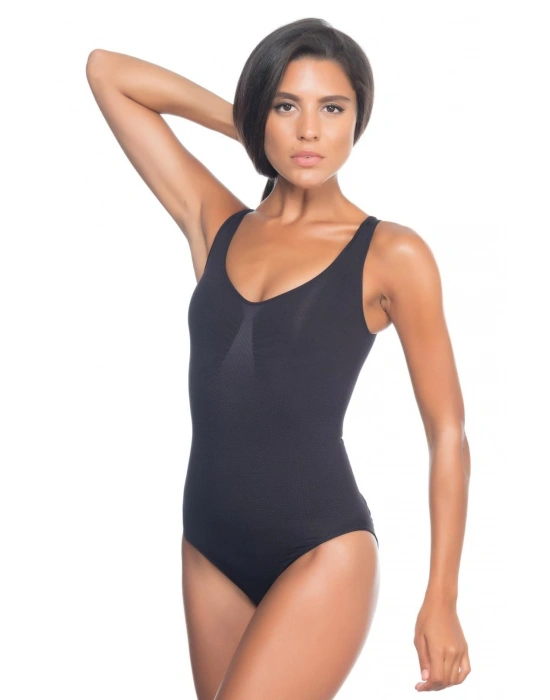 Siyah Kalın Askılı Body Korse