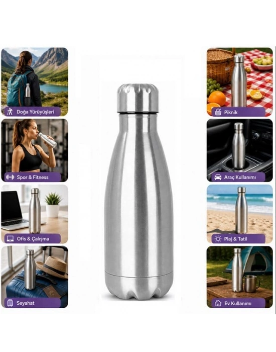 SN-25713 Şişe Tipi 500 Ml. Paslanmaz Çelik Termos