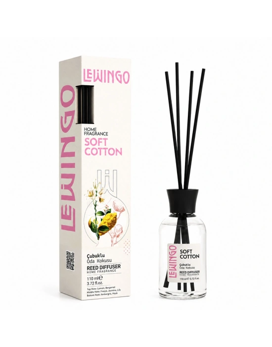 Soft Cotton Bambu Çubuklu Oda Kokusu - 110 ml - Cam Şişe 