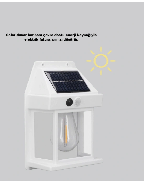 Solar Sensörlü Dış Mekan Lamba 3 Işık Modlu ve IP65 Dayanıklı