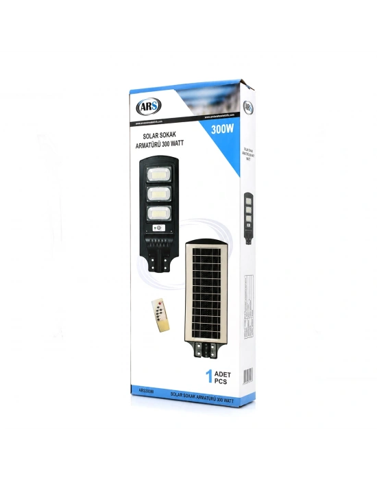Solar Sokak Lambası 300W 6500K Sensörlü Kumandalı