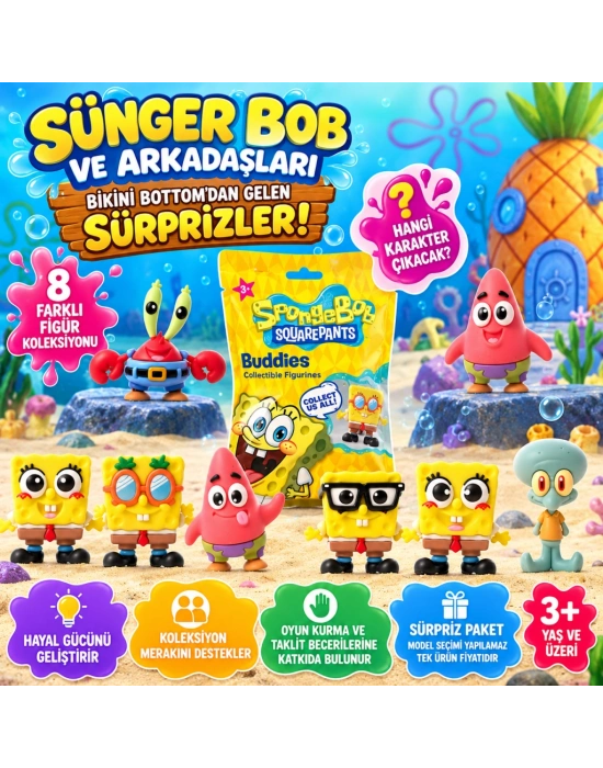 SpongeBob SquarePants Buddies 3D Sürpriz Figür Paketi