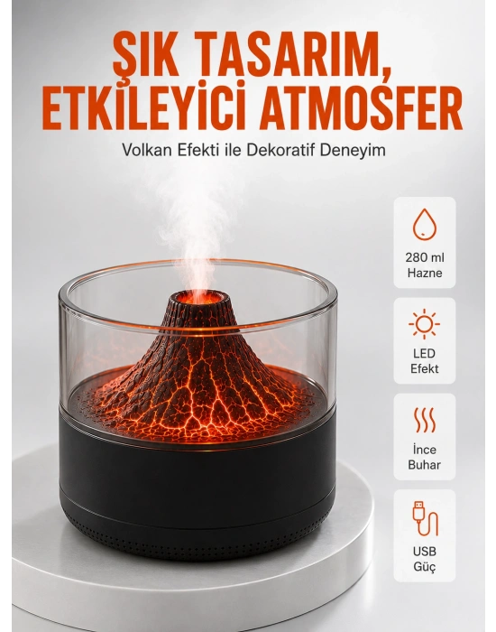 Su Hazneli LED Işıklı Aromaterapi Difüzörü