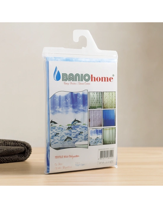 Su İtici Polyester Banyo Perdesi Çift Kanat