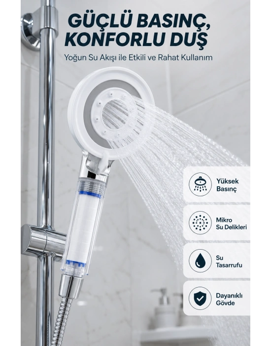 Su Tasarruflu Filtreli Duş Başlığı Yüksek Basınçlı Modern Duş Başlığı