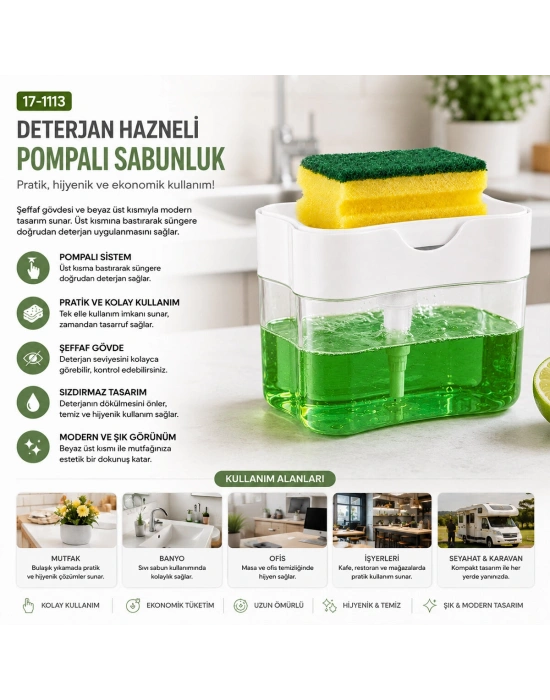 Sünger Hediyeli Deterjan Hazneli Pompalı Süngermatik