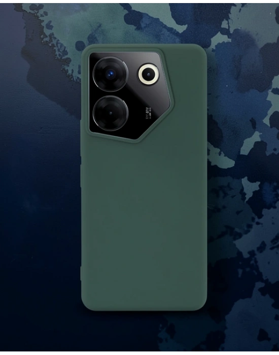 Tecno Camon 20 Pro 5g Kılıf First Silikon - Koyu Yeşil