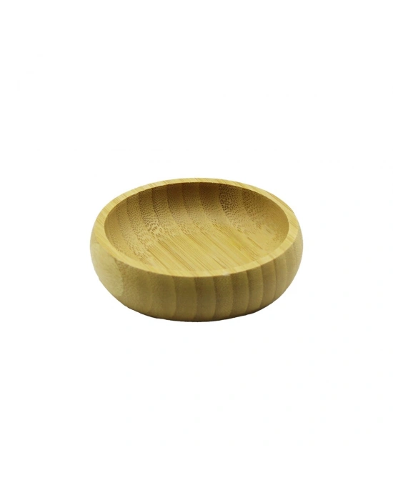 Tekli - MİNİ=8.5CM Ahşap Bambu Çerezlik - Lokumluk Kase
