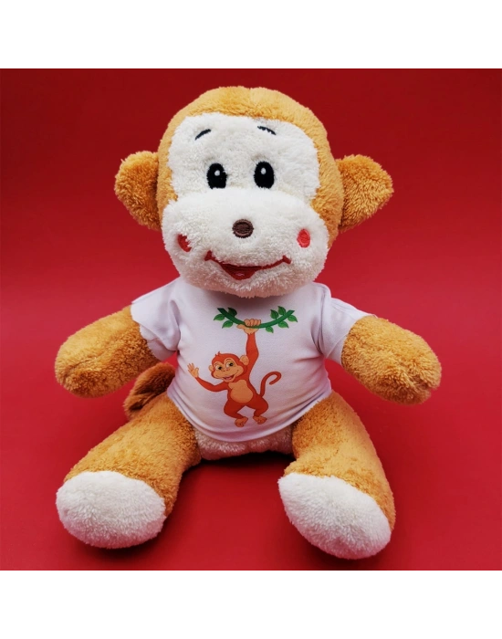 Tişörtlü Sevimli Peluş Maymun