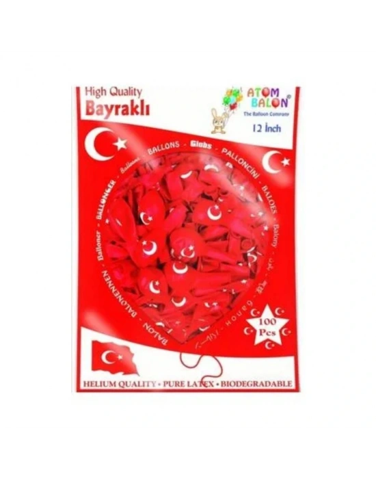 Türk Bayrağı Balonu 100lü