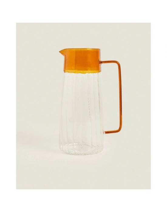 Turuncu Detaylı Cam Sürahi 1600 ml