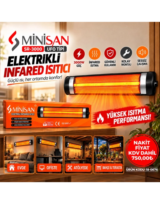 Ufo Tipi) Elektrikli Isıtıcı Infared Soba ( 3000W)