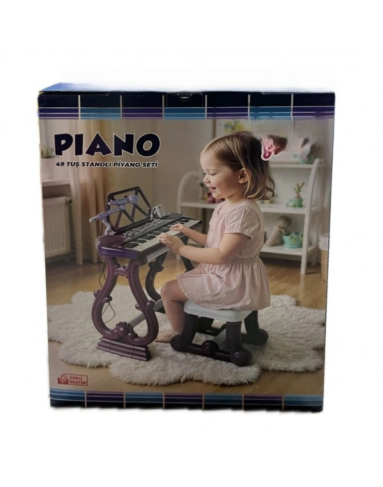 URT034-003 Ayaklı 49 Tuş Piano Org - Mor