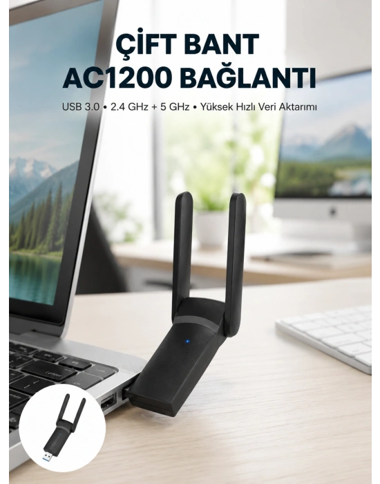 USB WiFi Adaptör – 1200 Mbps Hız