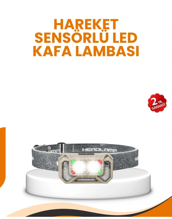Uzun Menzilli Sensörlü LED Kafa Lambası Kamp ve Yürüyüş