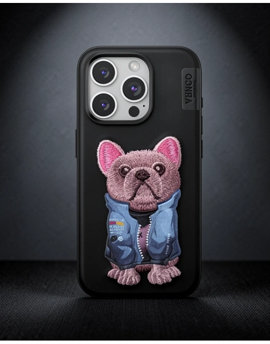Venco Apple İphone 15 Pro Cute Desenli Kapak - Siyah