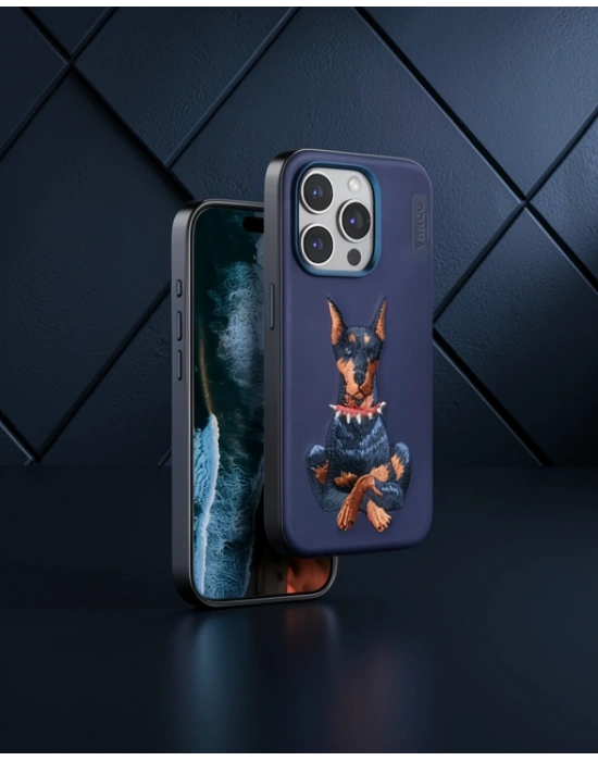 Venco Apple İphone 15 Pro Max Perma Desenli Kapak - Lacivert