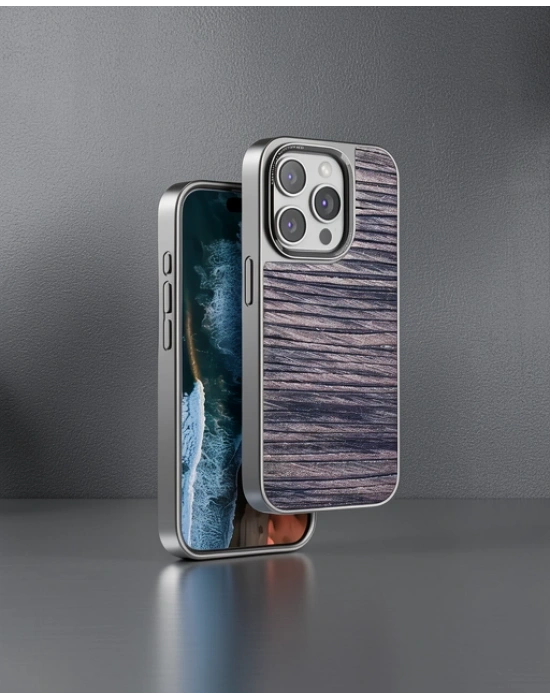 Venco Apple İphone 15 Pro Wave Kapak - Kahverengi