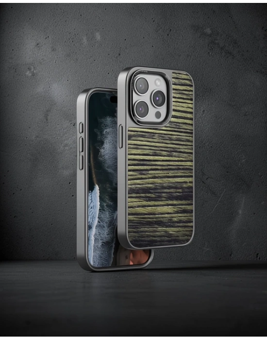 Venco Apple İphone 15 Pro Wave Kapak - Koyu Kahve