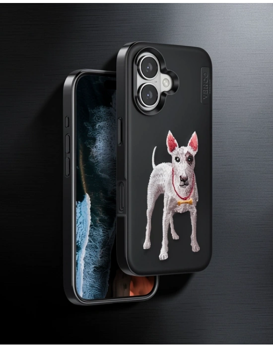 Venco Apple İphone 16 Perma Desenli Kapak - Siyah