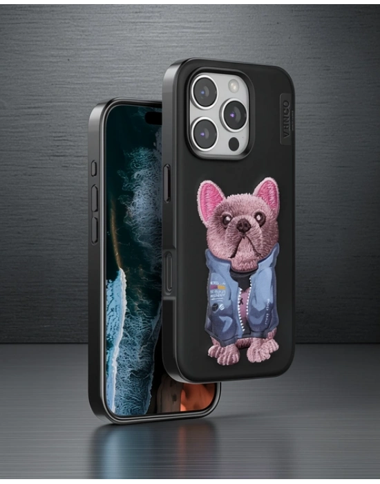 Venco Apple İphone 16 Pro Cute Desenli Kapak - Siyah