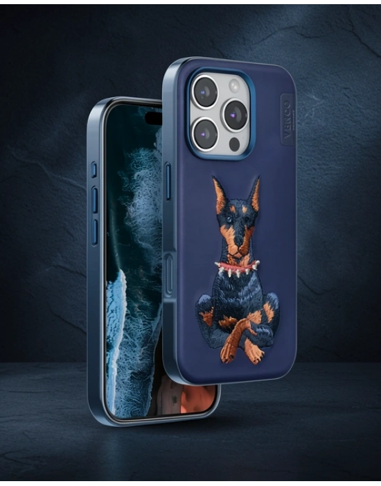 Venco Apple İphone 16 Pro Perma Desenli Kapak - Lacivert