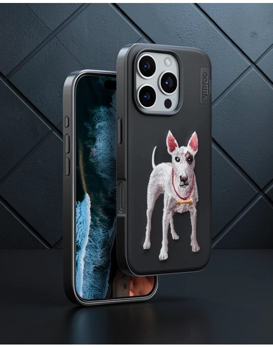 Venco Apple İphone 16 Pro Perma Desenli Kapak - Siyah
