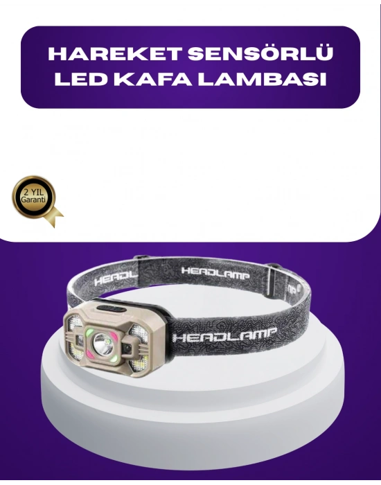 Wave Sensörlü LED Kafa Lambası Şarjlı Ayarlanabilir Işık