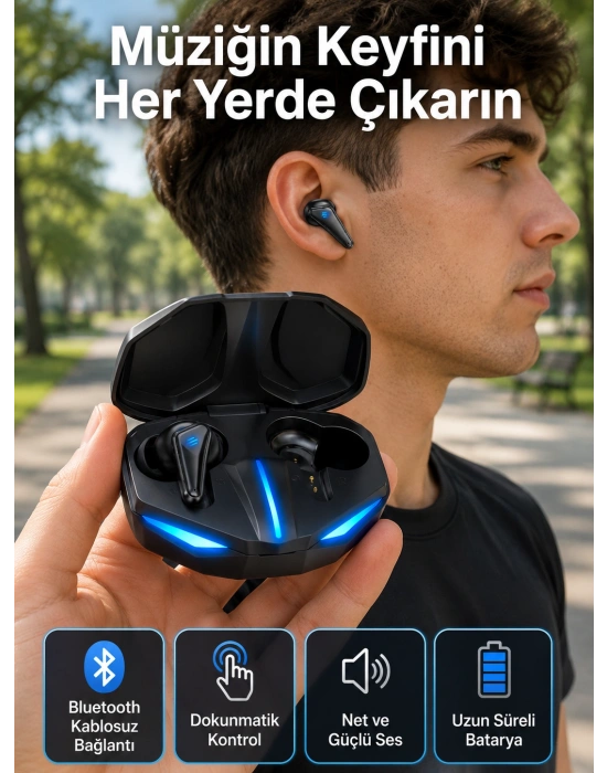 Wireless Gaming Kulaklık Mikrofonlu Bluetooth Oyuncu Kulaklığı