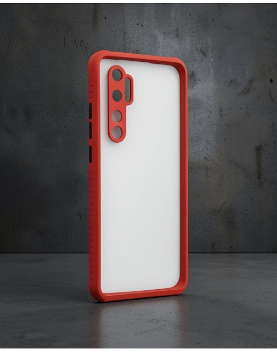 Xiaomi Mi Note 10 Lite Kılıf Miami Şeffaf Silikon - Kırmızı
