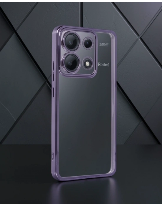 Xiaomi Poco X6 Kılıf Razer Lensli Silikon - Mor