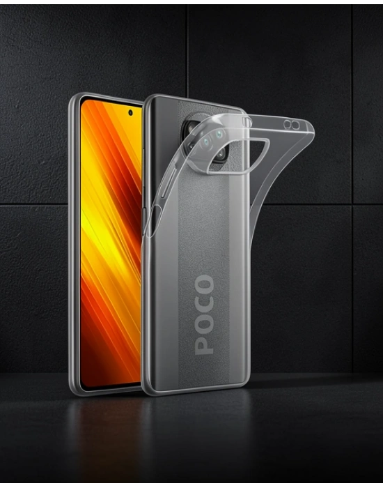 Xiaomi Pocophone X3 Kılıf Lüx Şeffaf Silikon